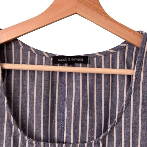Supply & Demand Blue Striped Summer Dress with Front Pockets in Size Small - Picture 5 of 13